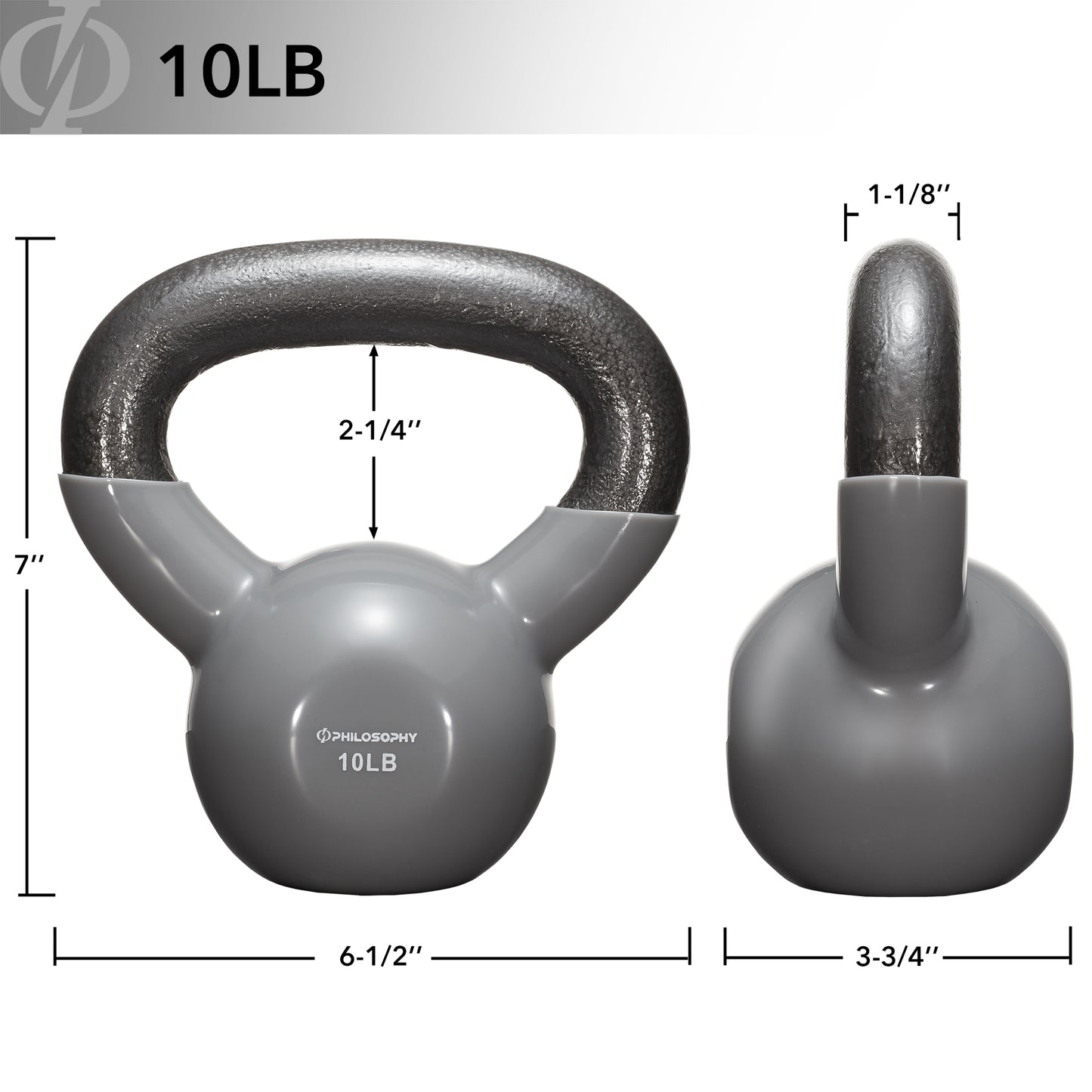 Vinyl Coated Cast Iron Kettlebell, 5 Lbs to 50 Pound Weights