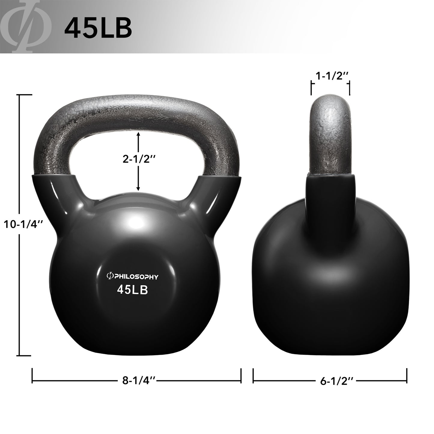 Vinyl Coated Cast Iron Kettlebell, 5 Lbs to 50 Pound Weights