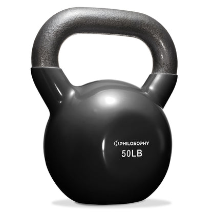 Vinyl Coated Cast Iron Kettlebell, 5 Lbs to 50 Pound Weights