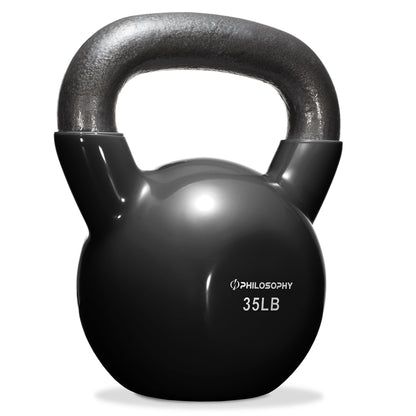 Vinyl Coated Cast Iron Kettlebell, 5 Lbs to 50 Pound Weights