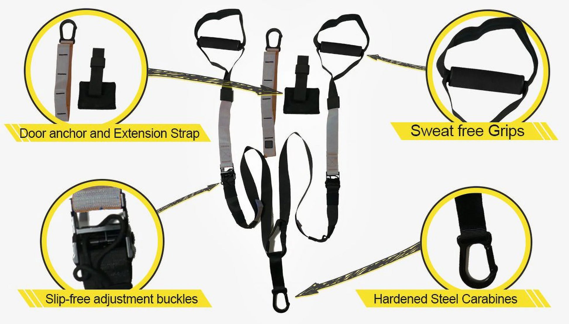 Suspension Trainer Resistance Band Full Body Workout with X-Mount