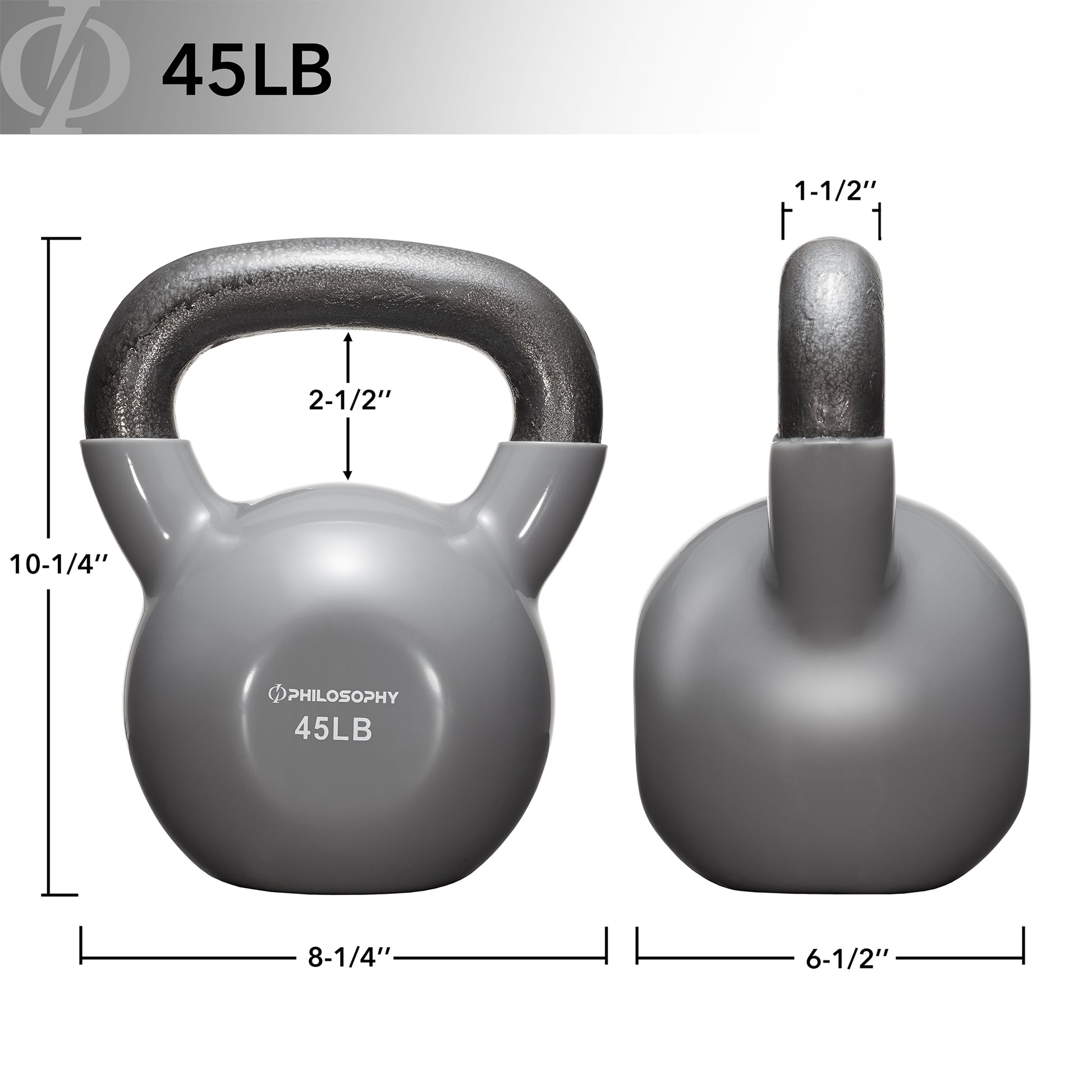 Vinyl Coated Cast Iron Kettlebell, 5 Lbs to 50 Pound Weights