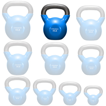 Vinyl Coated Cast Iron Kettlebell, 5 Lbs to 50 Pound Weights