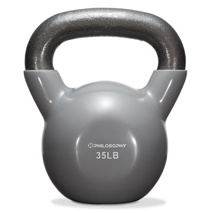 Vinyl Coated Cast Iron Kettlebell, 5 Lbs to 50 Pound Weights
