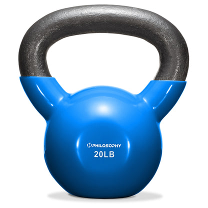 Vinyl Coated Cast Iron Kettlebell, 5 Lbs to 50 Pound Weights