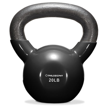 Vinyl Coated Cast Iron Kettlebell, 5 Lbs to 50 Pound Weights
