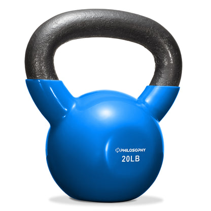 Vinyl Coated Cast Iron Kettlebell, 5 Lbs to 50 Pound Weights