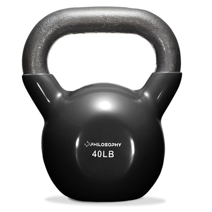 Vinyl Coated Cast Iron Kettlebell, 5 Lbs to 50 Pound Weights