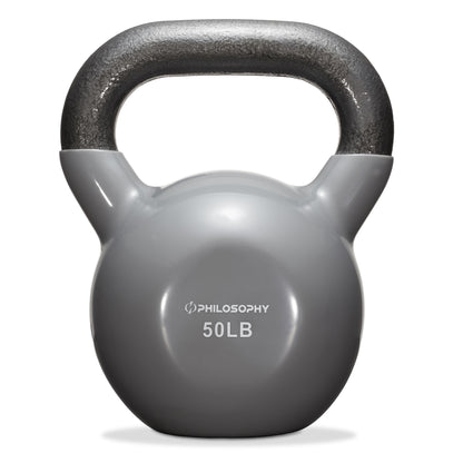 Vinyl Coated Cast Iron Kettlebell, 5 Lbs to 50 Pound Weights