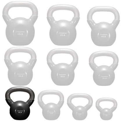 Vinyl Coated Cast Iron Kettlebell, 5 Lbs to 50 Pound Weights