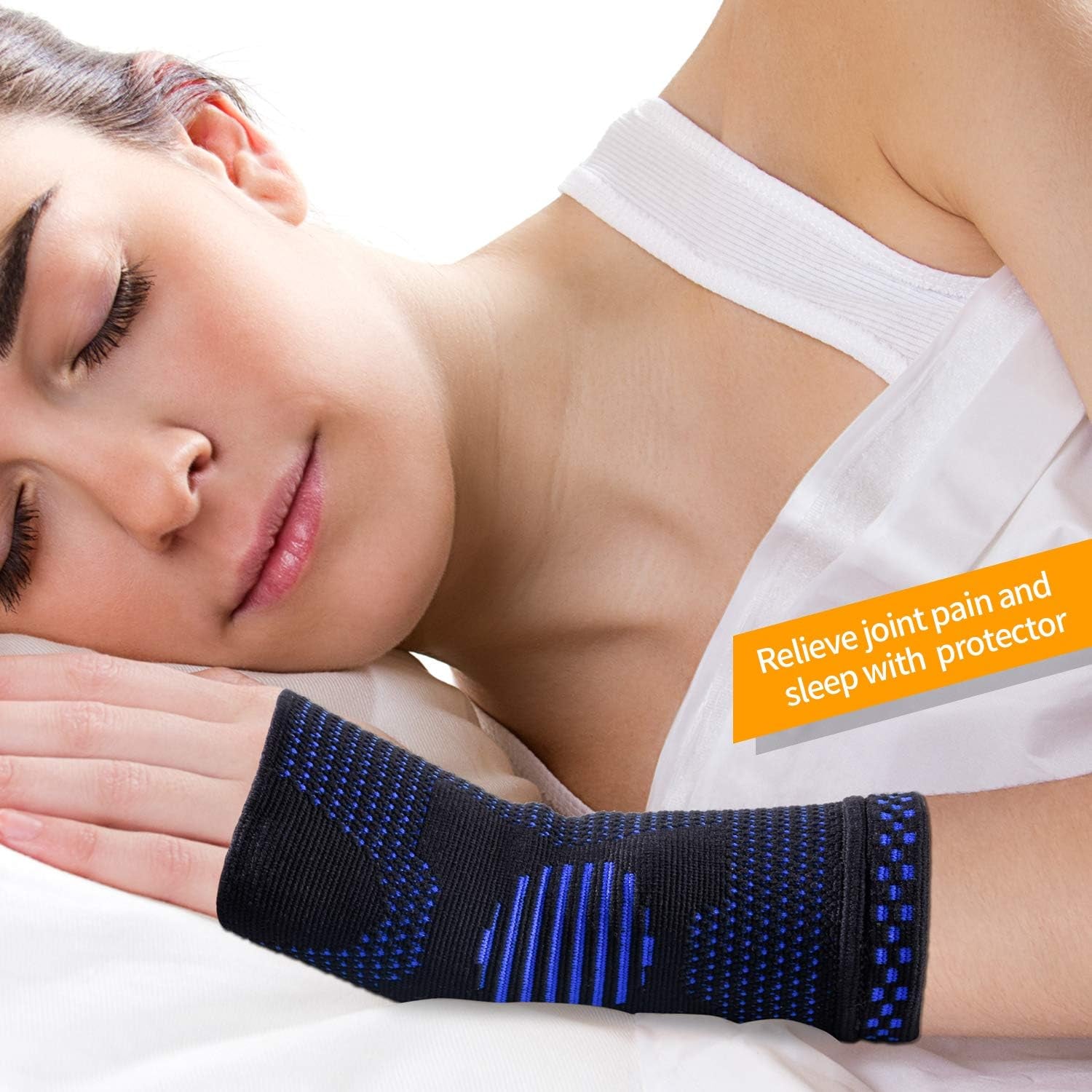 Wrist Compression Sleeves (Pair) for Carpal Tunnel and Pain Relief Treatment,Wrist Support for Women and Men.Breathable and Sweat-Absorbing Carpal Tunnel Wrist Brace