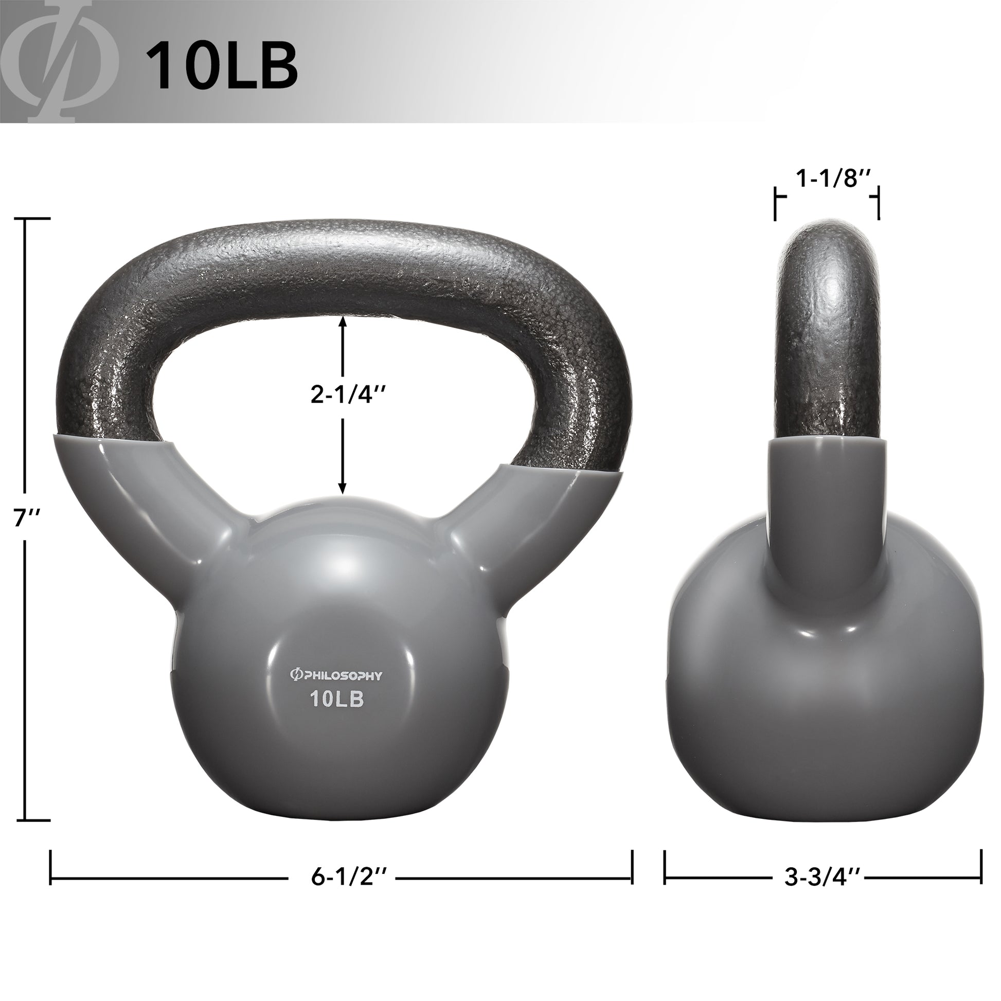 Vinyl Coated Cast Iron Kettlebell, 5 Lbs to 50 Pound Weights
