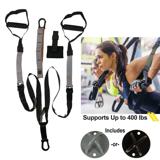 Suspension Trainer Resistance Band Full Body Workout with X-Mount