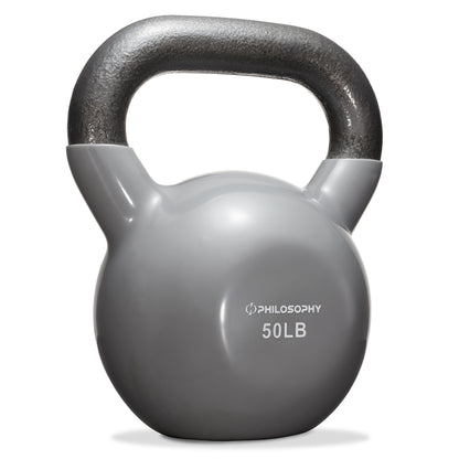 Vinyl Coated Cast Iron Kettlebell, 5 Lbs to 50 Pound Weights