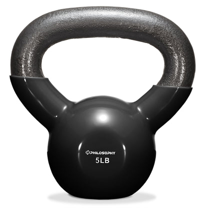 Vinyl Coated Cast Iron Kettlebell, 5 Lbs to 50 Pound Weights