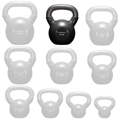 Vinyl Coated Cast Iron Kettlebell, 5 Lbs to 50 Pound Weights