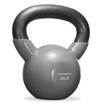 Vinyl Coated Cast Iron Kettlebell, 5 Lbs to 50 Pound Weights