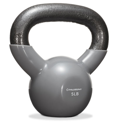 Vinyl Coated Cast Iron Kettlebell, 5 Lbs to 50 Pound Weights