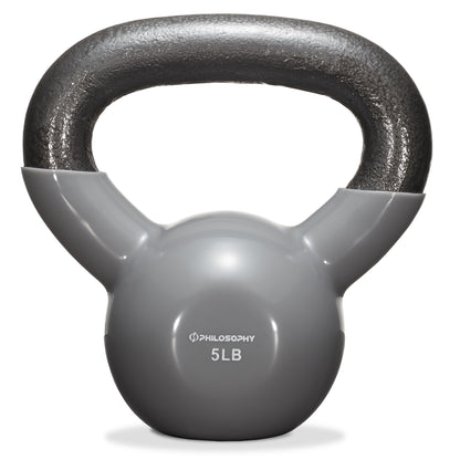 Vinyl Coated Cast Iron Kettlebell, 5 Lbs to 50 Pound Weights