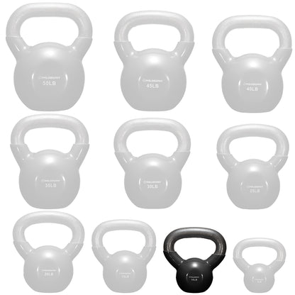 Vinyl Coated Cast Iron Kettlebell, 5 Lbs to 50 Pound Weights