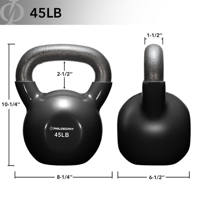 Vinyl Coated Cast Iron Kettlebell, 5 Lbs to 50 Pound Weights