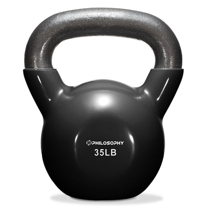 Vinyl Coated Cast Iron Kettlebell, 5 Lbs to 50 Pound Weights